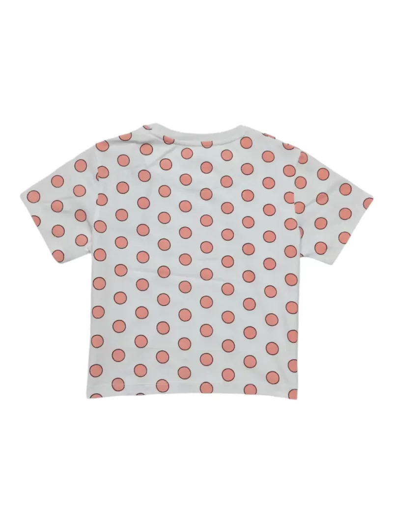 Gini And Jony Girls Peach Polka Dots Cotton Knits Top Half Sleeves 9-10 Years