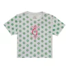 Gini And Jony Girls Green Polka Dots Cotton Knits Top Half Sleeves 9-10 Years