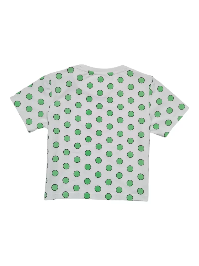 Gini And Jony Girls Green Polka Dots Cotton Knits Top Half Sleeves 9-10 Years