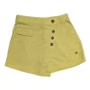 Gini And Jony Girls Yellow Solid Linen Skorts Elasticated