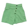 Gini And Jony Girls Green Solid Linen Skorts Elasticated