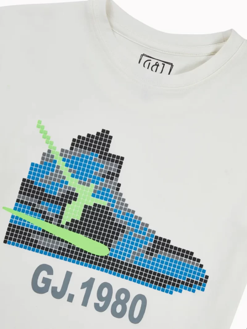 Gini And Jony Boys Off White Graphic Print Cotton T-Shirt Half Sleeves