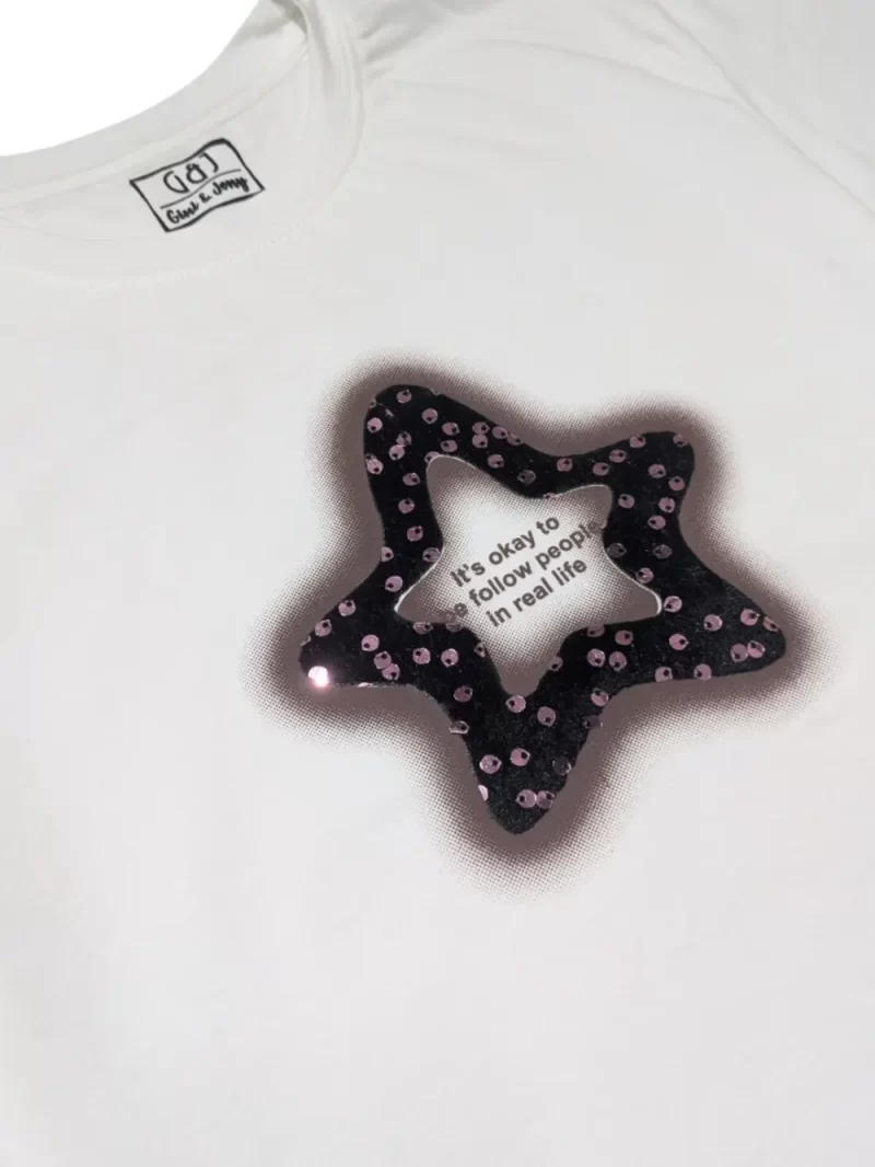 Gini And Jony Girls White Graphic Print Cotton Knits Top Half Sleeves 9-10 Years