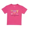 Gini And Jony Girls Pink Graphic Print Cotton Knits Top Half Sleeves 9-10 Years
