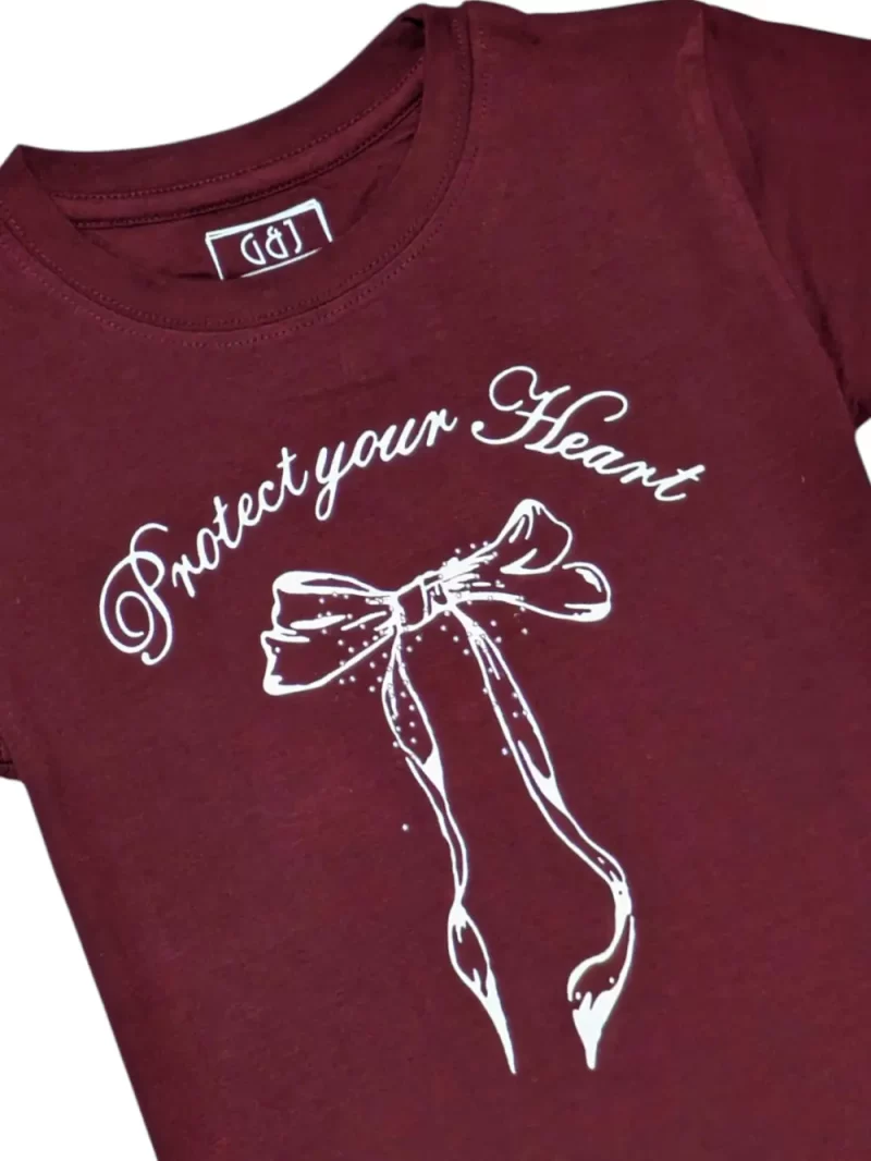 Gini And Jony Girls Maroon Graphic Print Cotton Knits Top Half Sleeves 9-10 Years