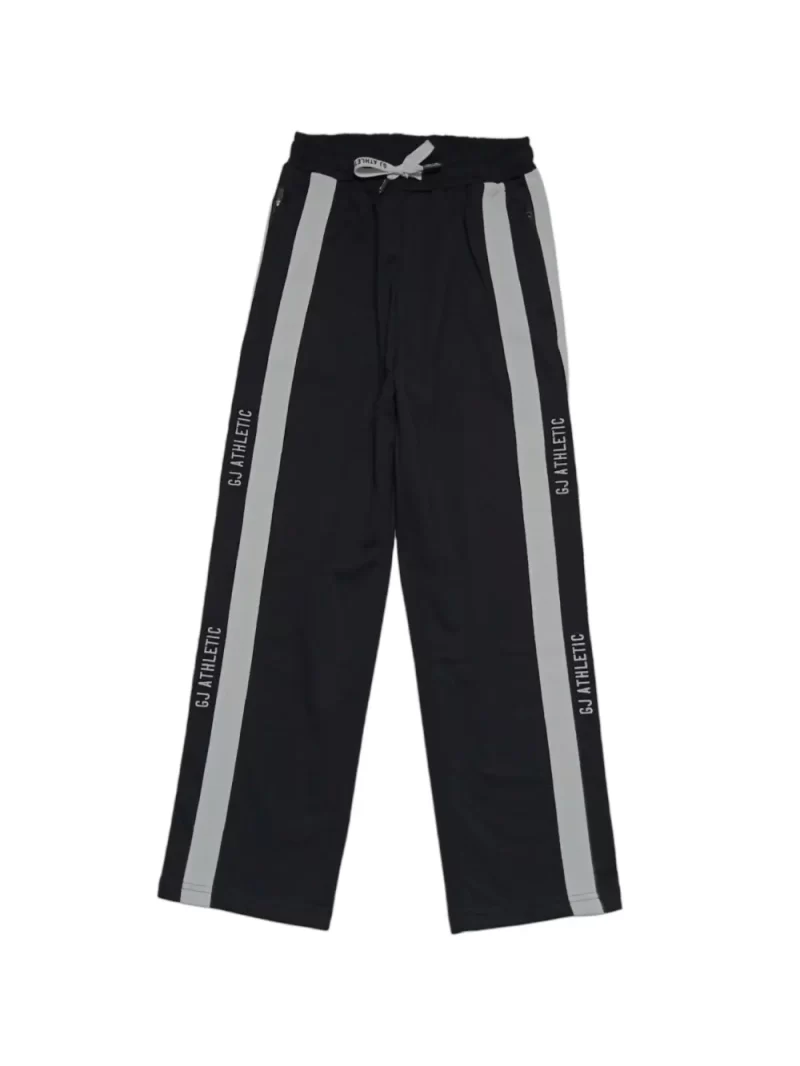 Gini And Jony Boys Black Stripes Cotton Track Pant Elasticated