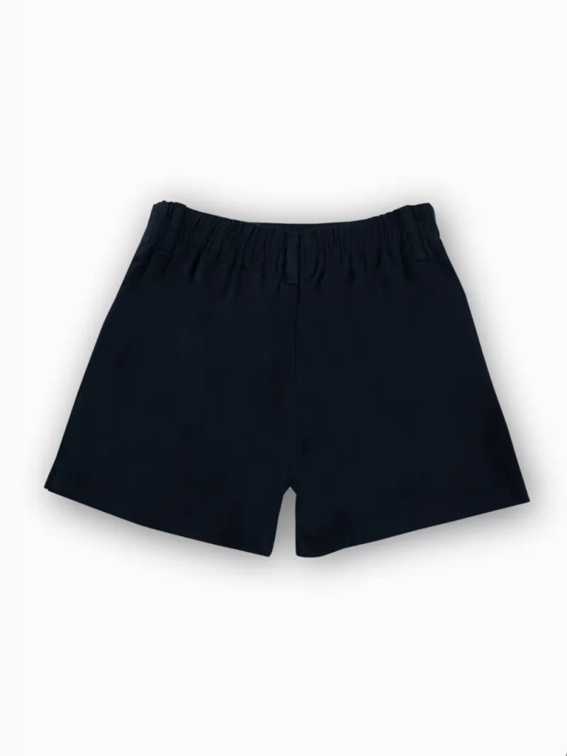Gini And Jony Girls Navy Blue Solid Cotton Skort Elasticated