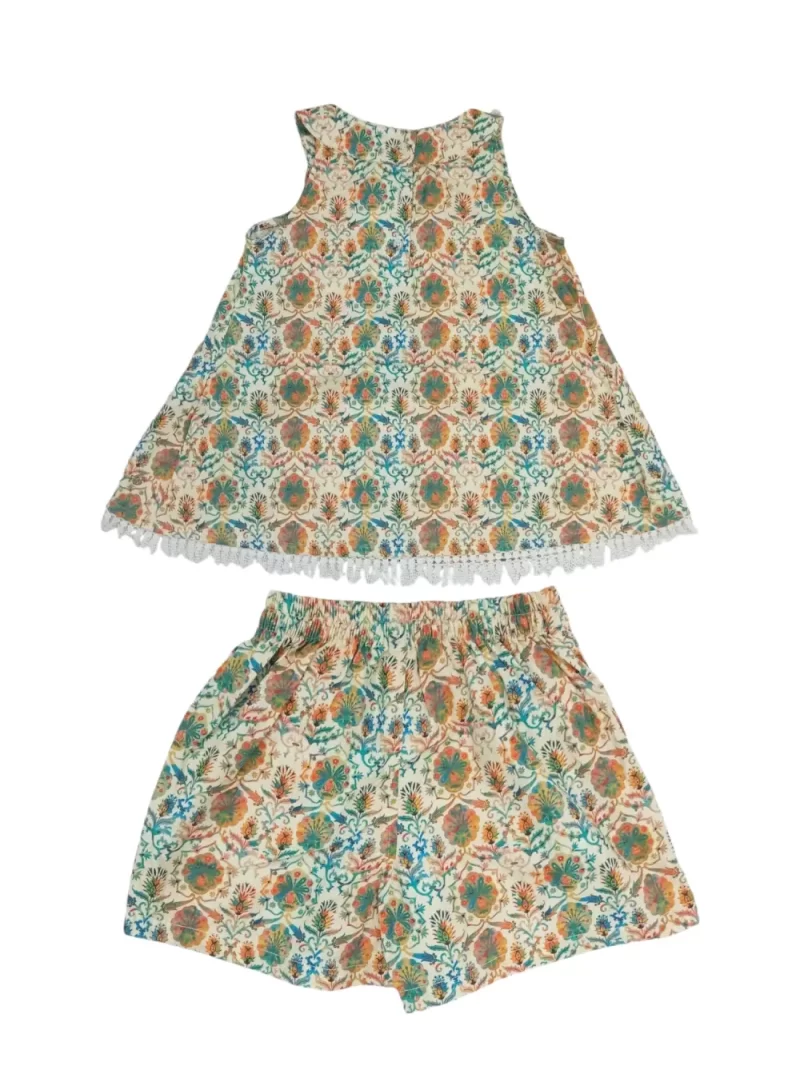 Gini And Jony Girls Multi Color Floral Print Cotton Co Ordinate 9-10 Years