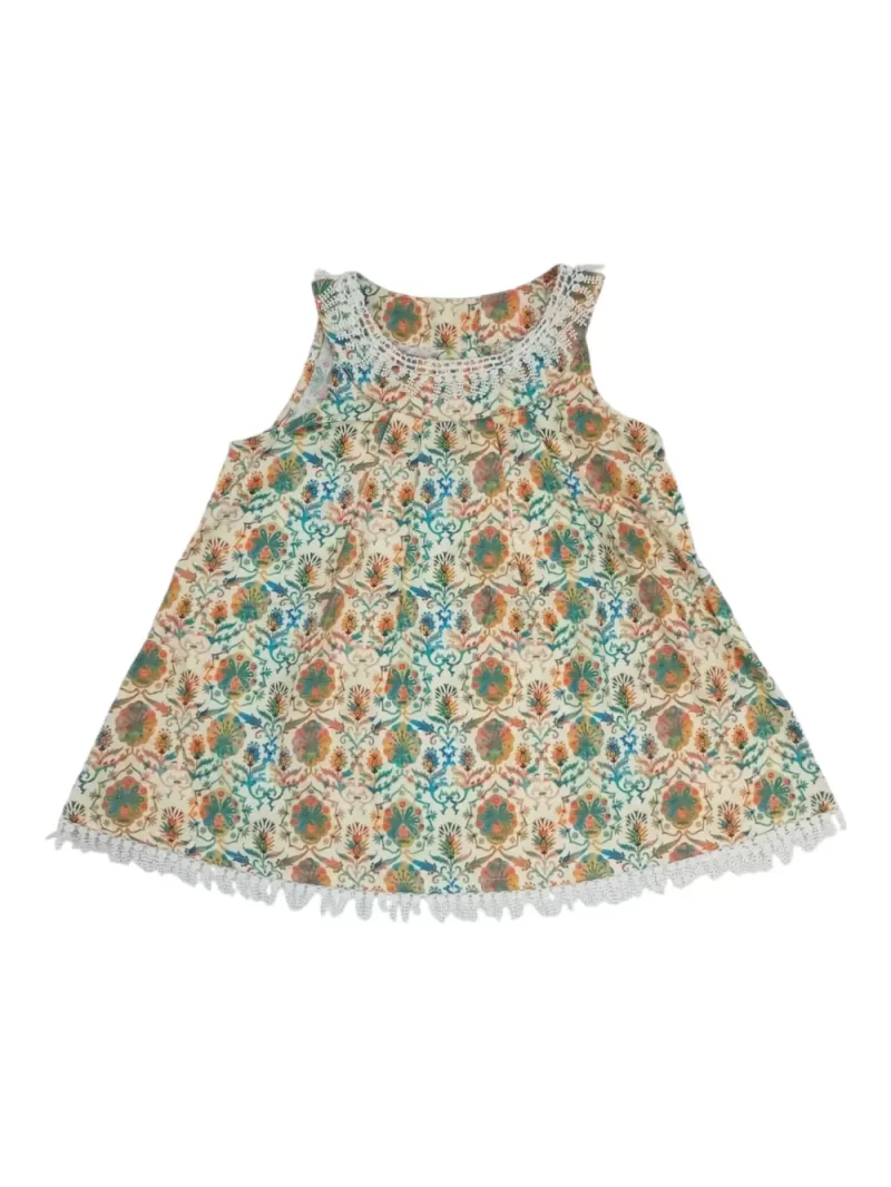 Gini And Jony Girls Multi Color Floral Print Cotton Co Ordinate 9-10 Years