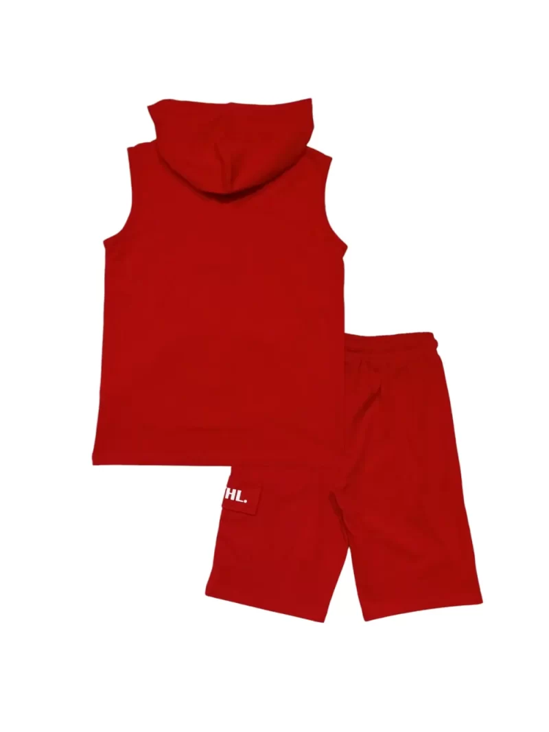 Gini And Jony Boys Red Typographic Print Cotton Co-Ordinate Sleeveless