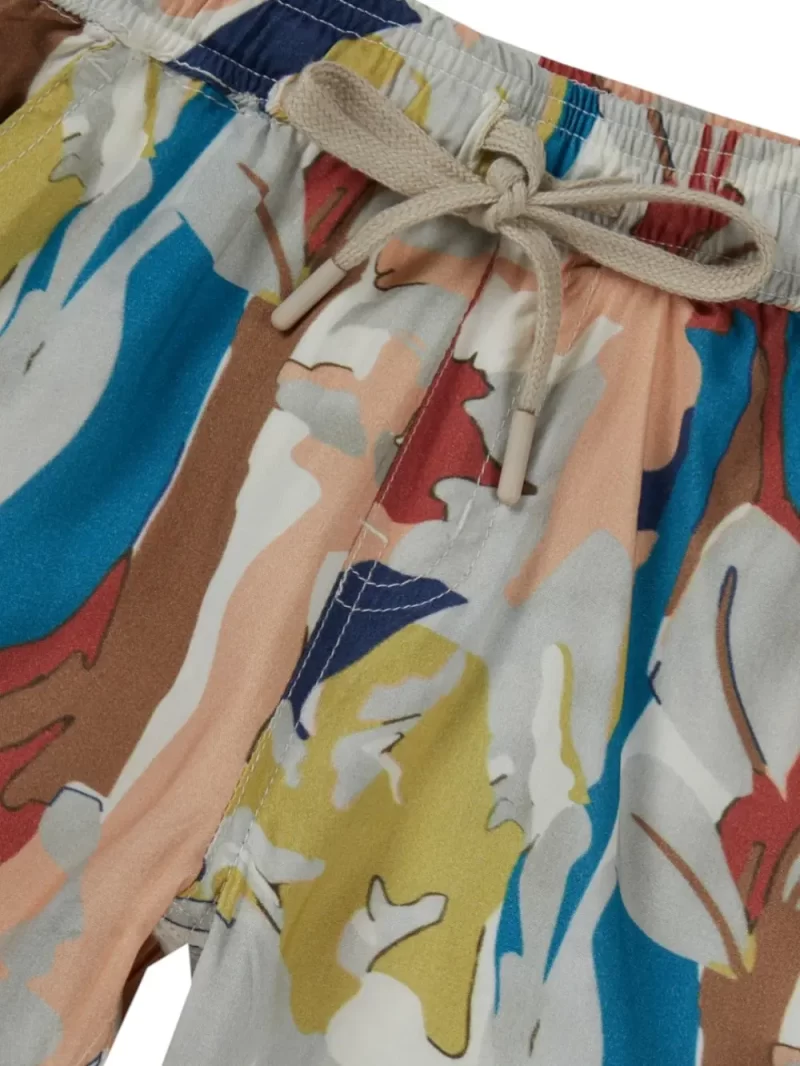 Gini And Jony Boys Off White Abstract Print Cotton Co-Ordinate Half Sleeves