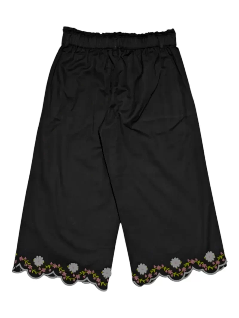 Gini And Jony Girls Black Embroidery Cotton Culottes Elasticated