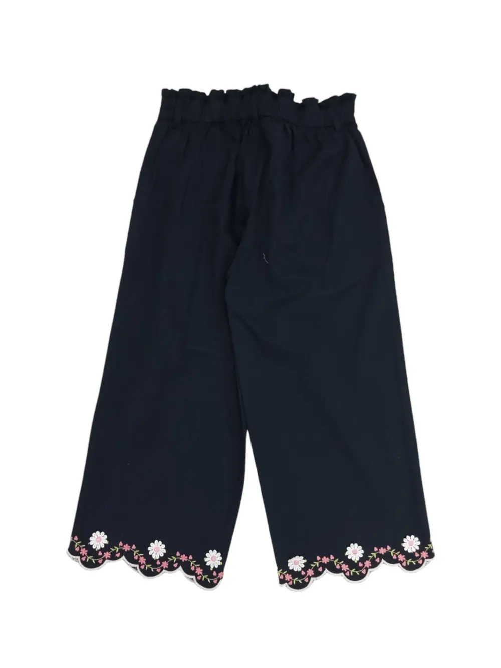 Gini And Jony Girls Navy Embroidery Cotton Culottes Elasticated