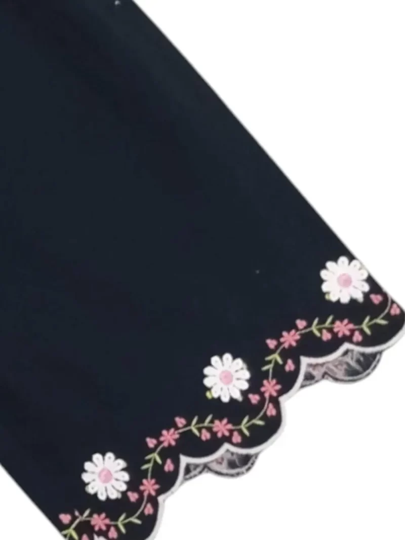 Gini And Jony Girls Navy Embroidery Cotton Culottes Elasticated