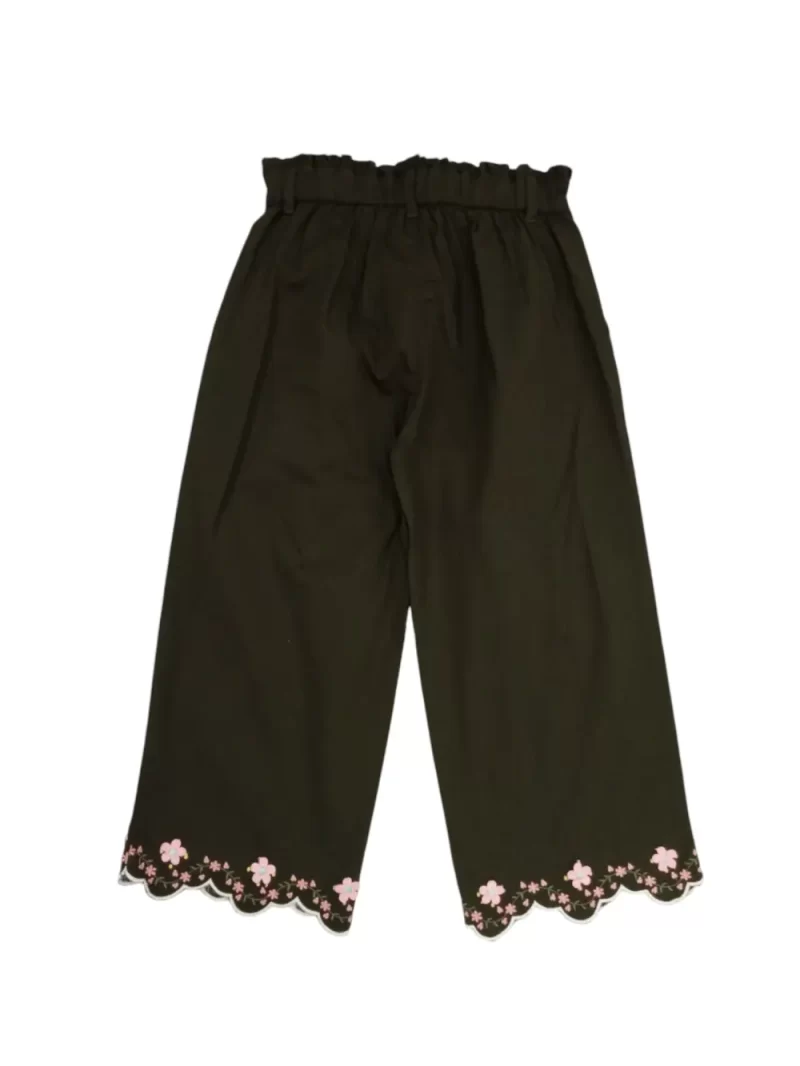 Gini And Jony Girls Olive Embroidery Cotton Culottes Elasticated