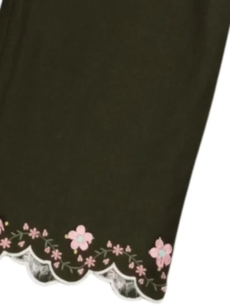 Gini And Jony Girls Olive Embroidery Cotton Culottes Elasticated