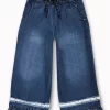 Gini And Jony Girls Blue Washed Denim Culottes Elasticated