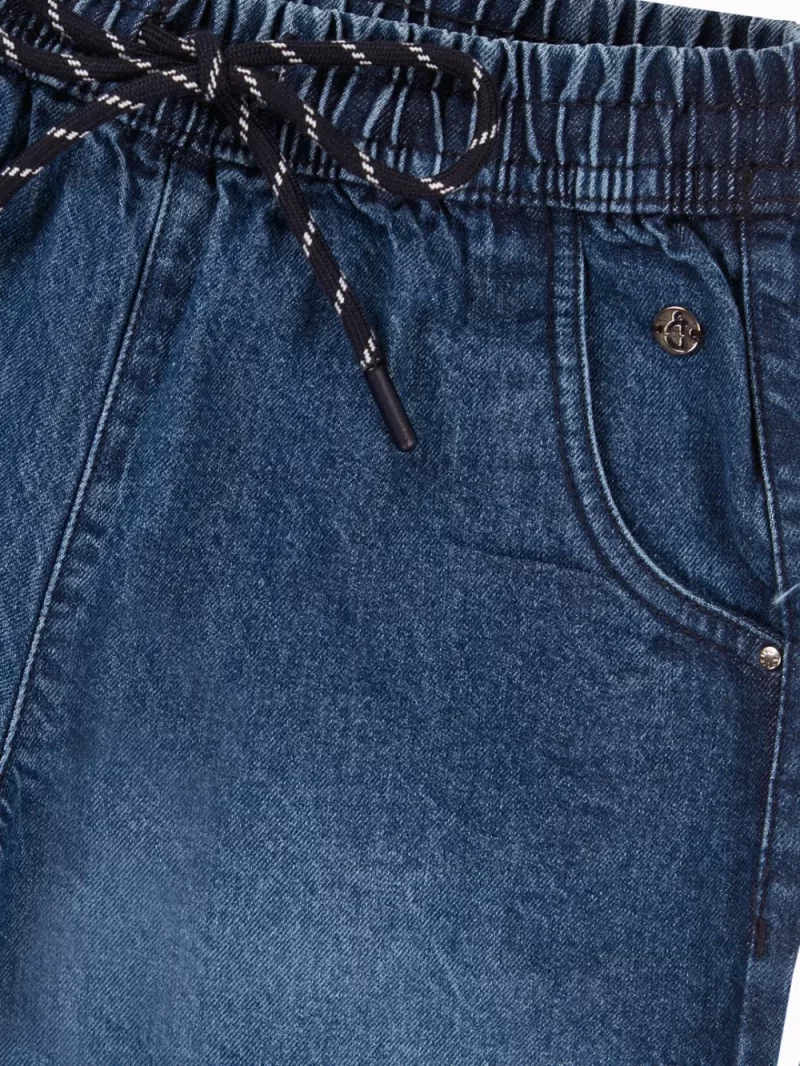 Gini And Jony Girls Blue Washed Denim Culottes Elasticated