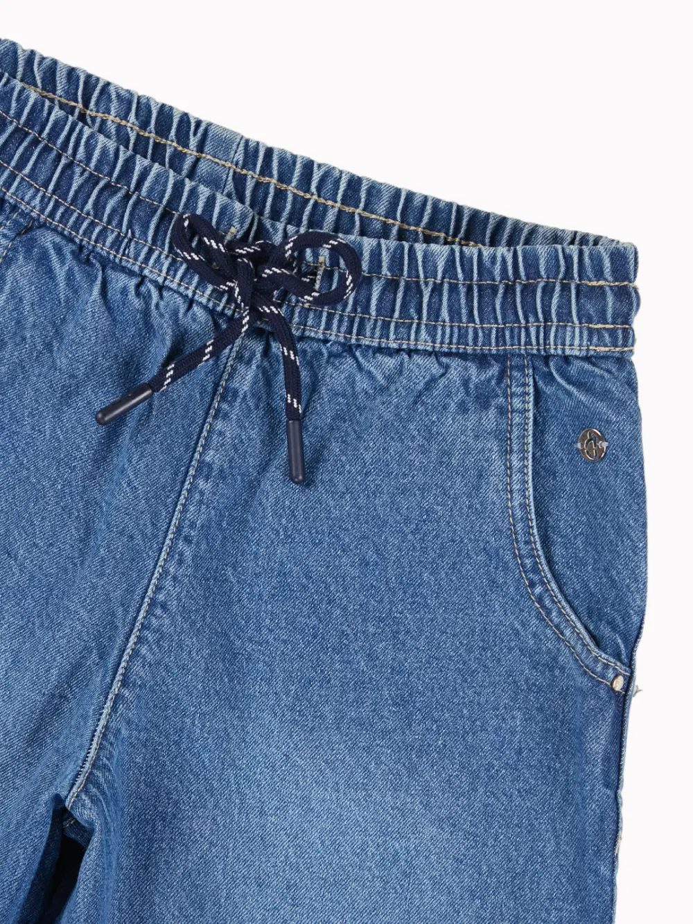 Gini And Jony Girls Blue Washed Denim Culottes Elasticated