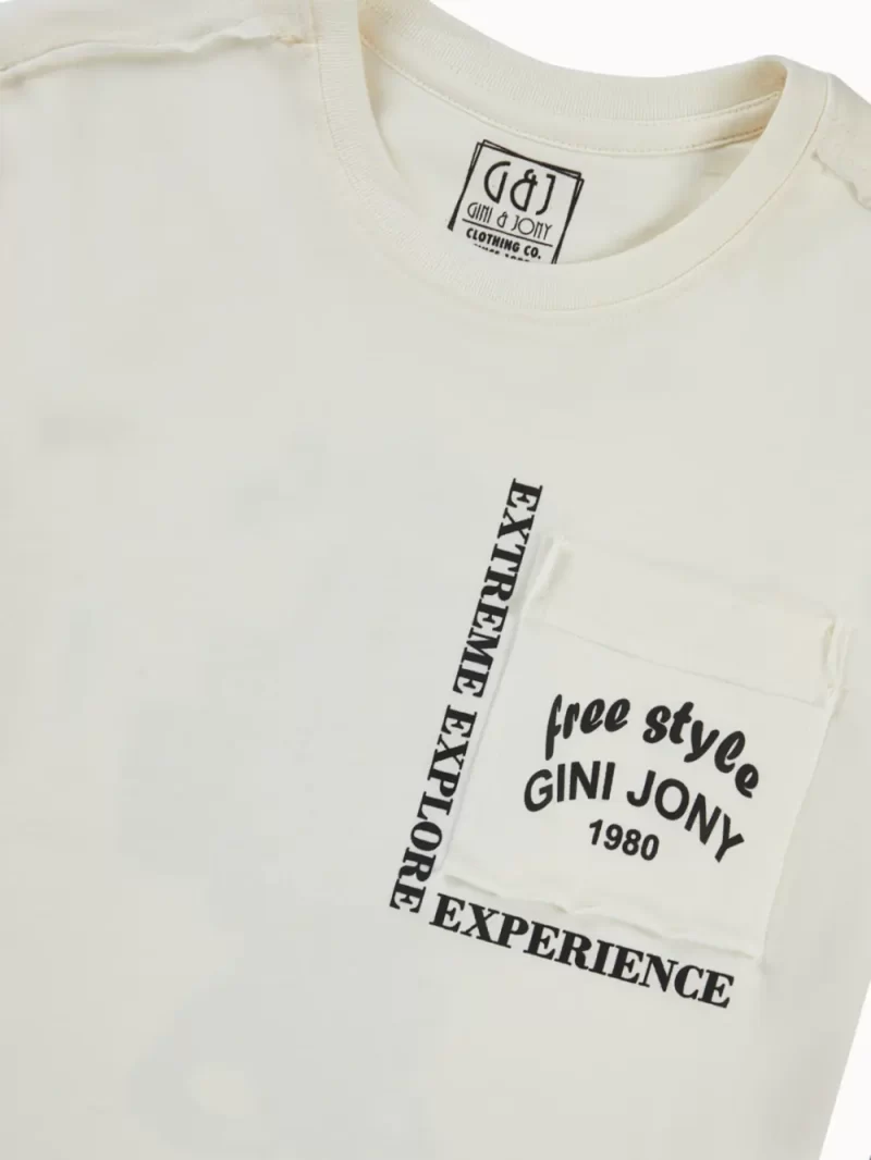 Gini And Jony Boys Off White Graphic Print Cotton T-Shirt Half Sleeves