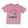 Gini And Jony Girls Pink Graphic Print Cotton Knits Top Half Sleeves 9-10 Years