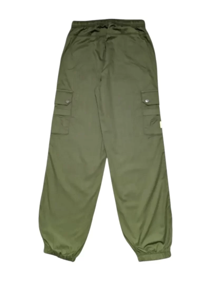Gini And Jony Boys Olive Solid Cotton Trouser Elasticated