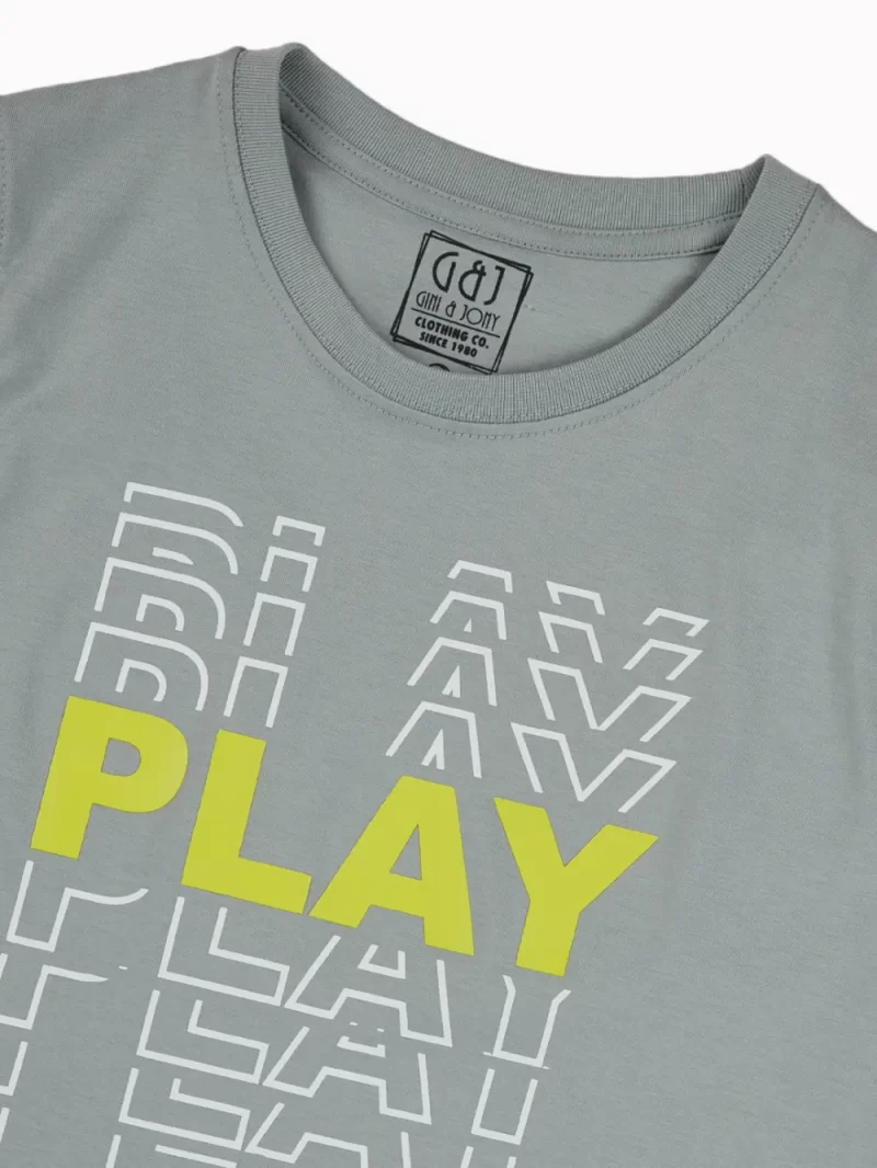 Gini And Jony Boys Grey Typographic Print Cotton Sando Sleeveless