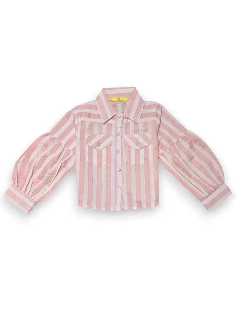 Gini And Jony Girls Pink Typographic Print Cotton Woven Top Cap Sleeves 9-10 Years