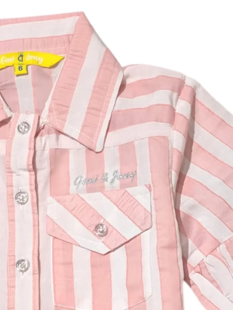 Gini And Jony Girls Pink Typographic Print Cotton Woven Top Cap Sleeves 9-10 Years