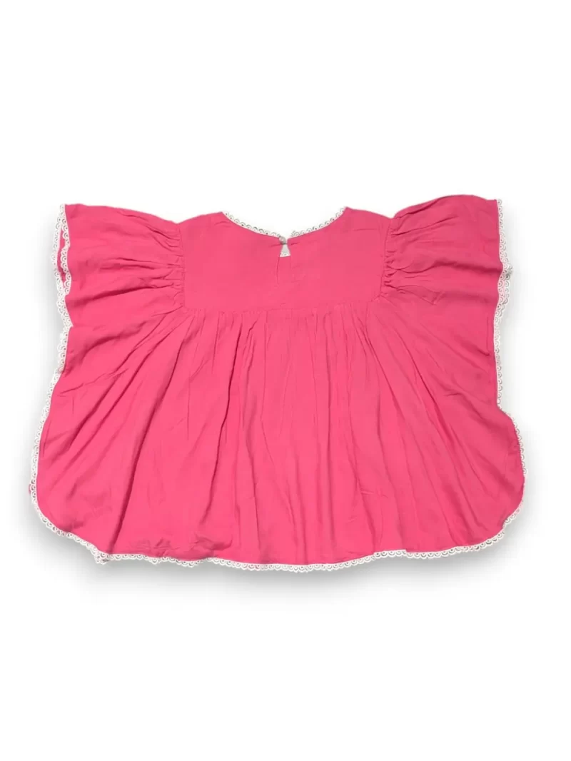 Gini And Jony Girls Pink Floral Print Cotton Woven Top Cap Sleeves 9-10 Years