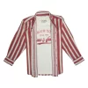 Gini And Jony Boys Red Stripes Cotton Shirt Full Sleeves