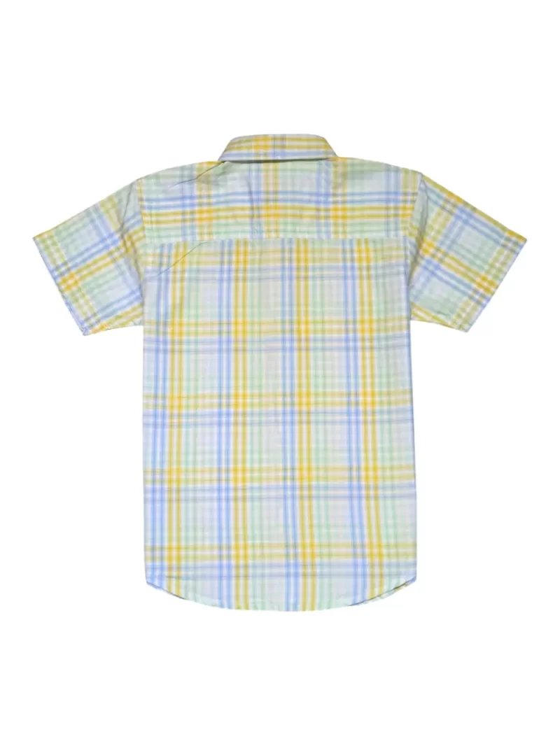 Gini And Jony Boys Yellow Checks Cotton Shirt Half Sleeves