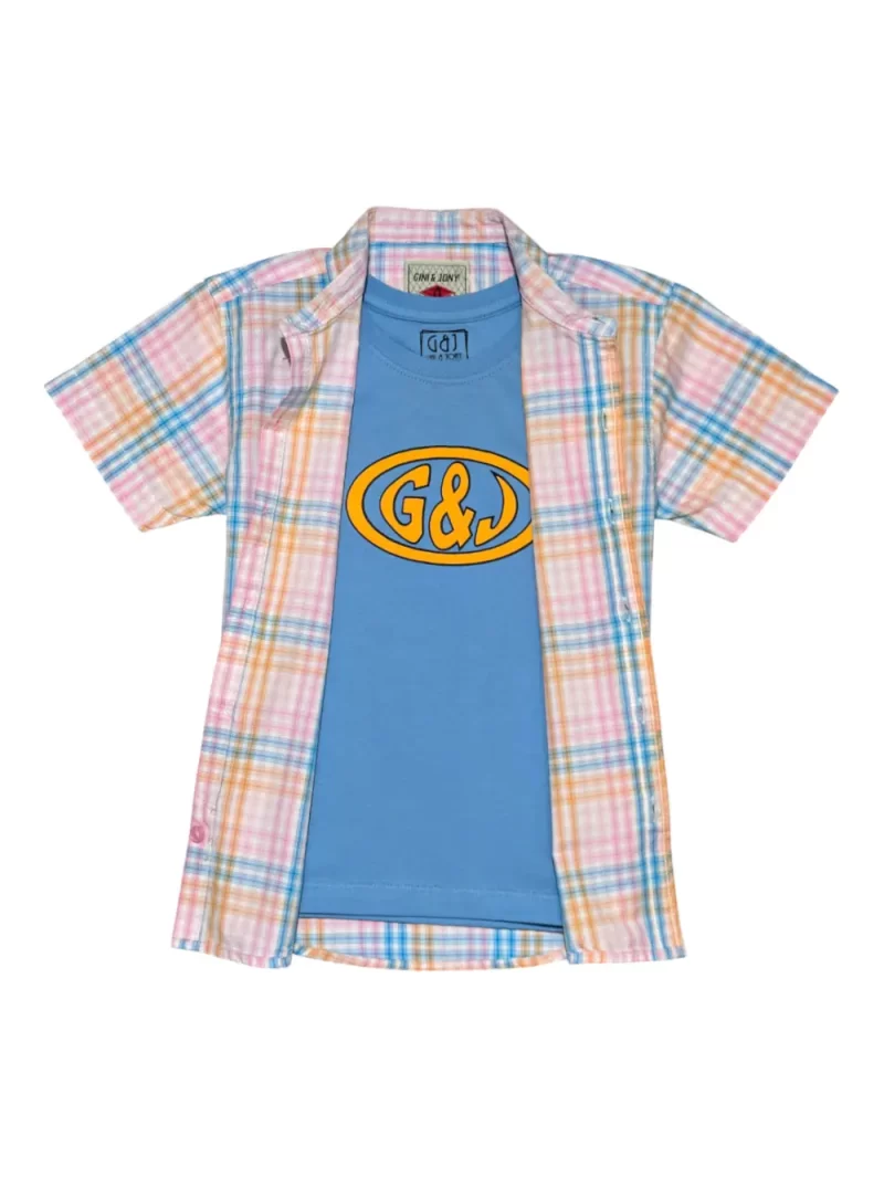 Gini And Jony Boys Pink Checks Cotton Shirt Half Sleeves