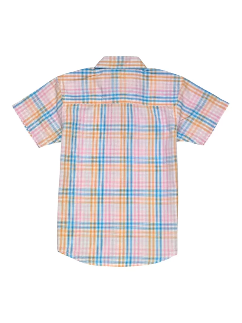 Gini And Jony Boys Pink Checks Cotton Shirt Half Sleeves