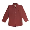 Gini And Jony Boys Red Stripes Cotton Shirt Full Sleeves