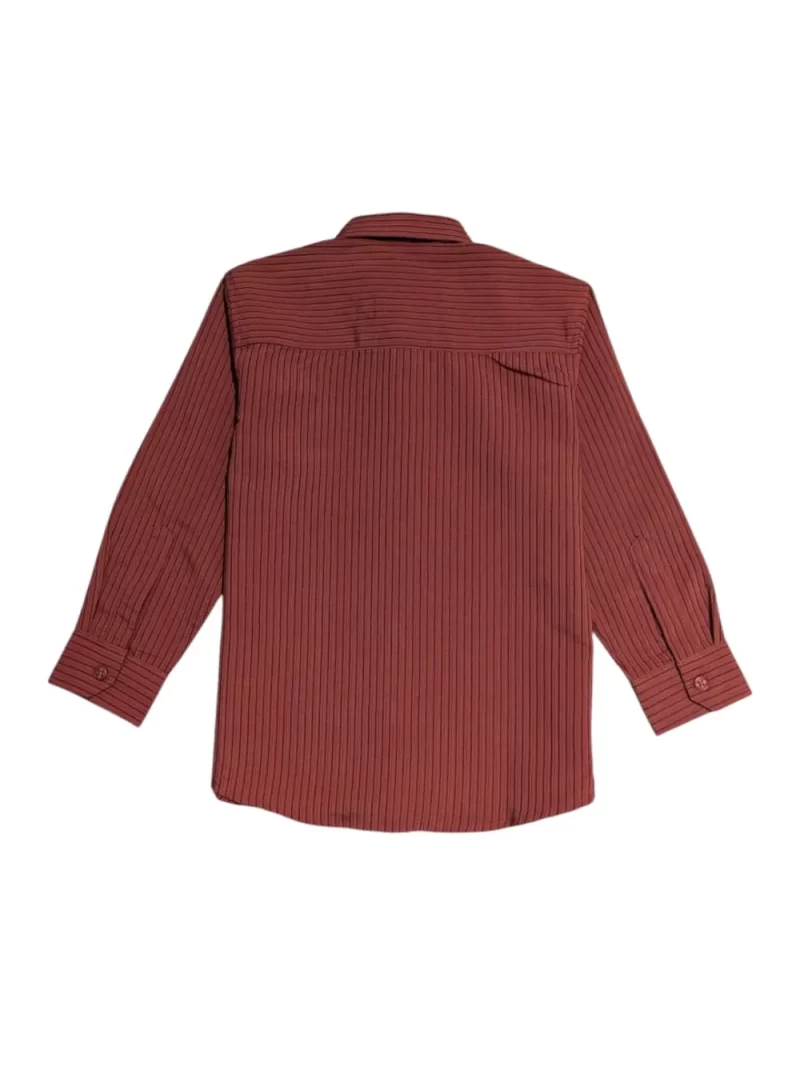 Gini And Jony Boys Red Stripes Cotton Shirt Full Sleeves