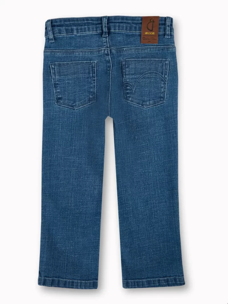 Gini And Jony Girls Blue Solid Denim Capri Fixed Waist