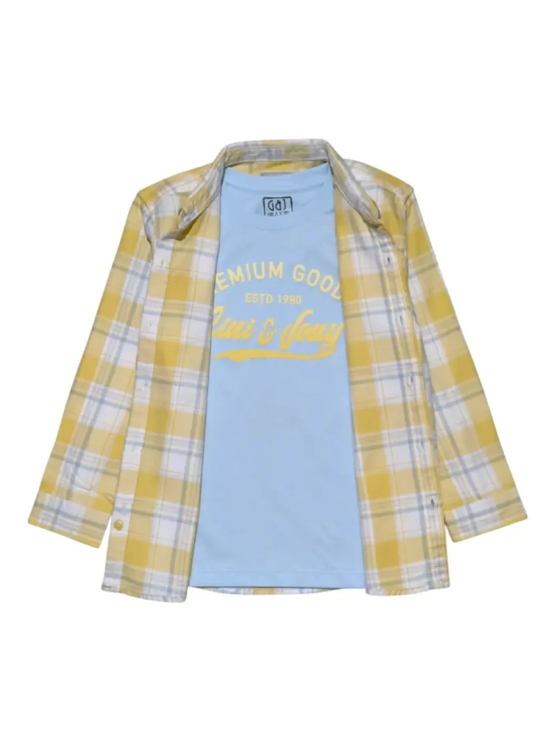 Gini And Jony Boys Yellow Checks Cotton Shirt Full Sleeves