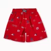 Gini And Jony Boys Red Conversational Print Cotton Boxer Shorts Elasticated