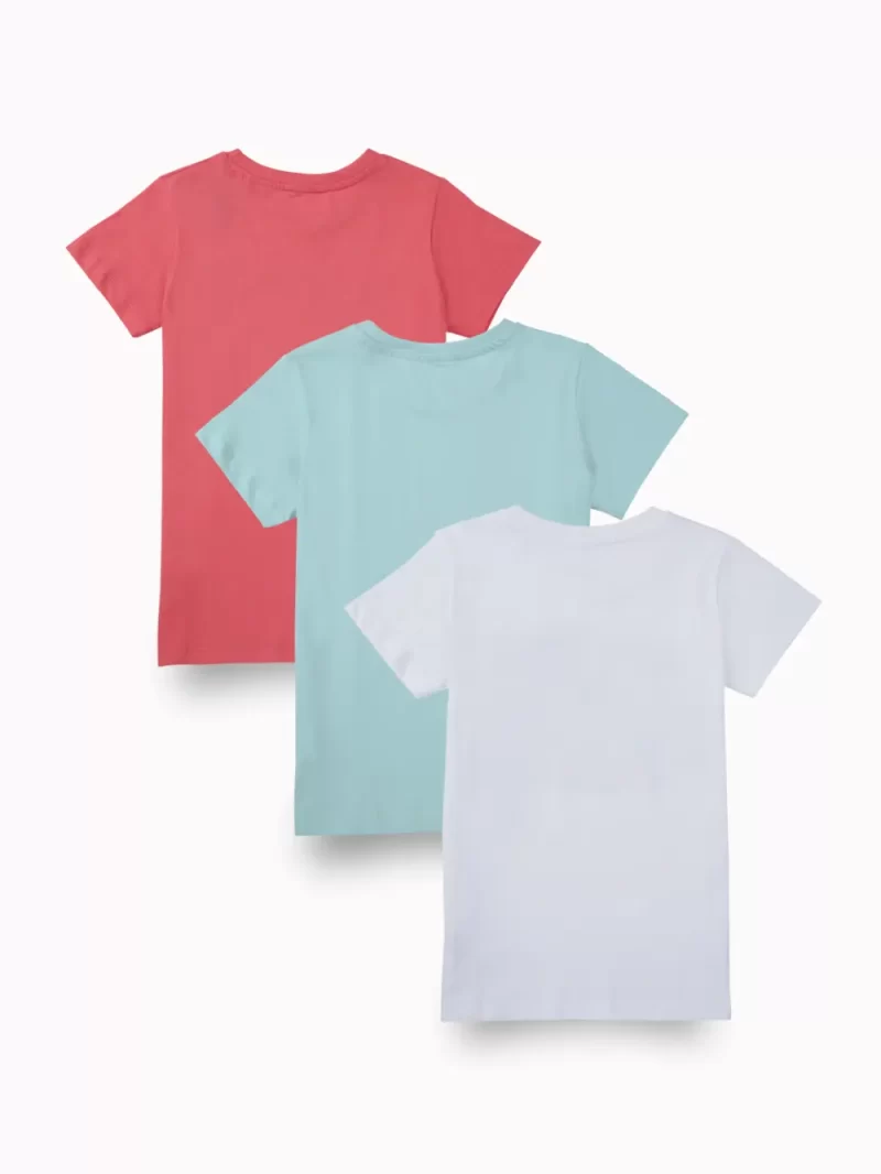 Gini And Jony Girls Multi Color Graphic Print Cotton Knits Top Pack Of 3 Half Sleeves 9-10 Years