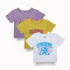 Gini And Jony Girls Multi Color Graphic Print Cotton Knits Top Pack Of 3 Half Sleeves 9-10 Years