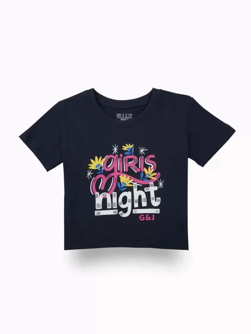 Gini And Jony Girls Multi Color Graphic Print Cotton Knits Top Pack Of 3 Half Sleeves 9-10 Years