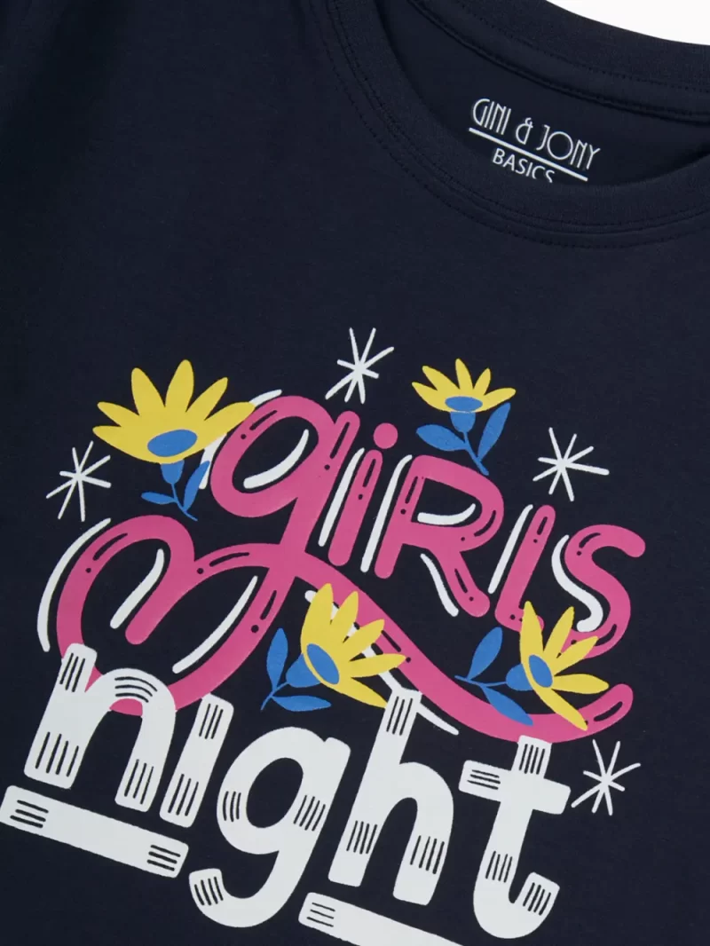 Gini And Jony Girls Multi Color Graphic Print Cotton Knits Top Pack Of 3 Half Sleeves 9-10 Years