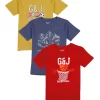 Gini And Jony Boys Multicolor Graphic Print Cotton T-Shirt Pack Of-3 Half Sleeves