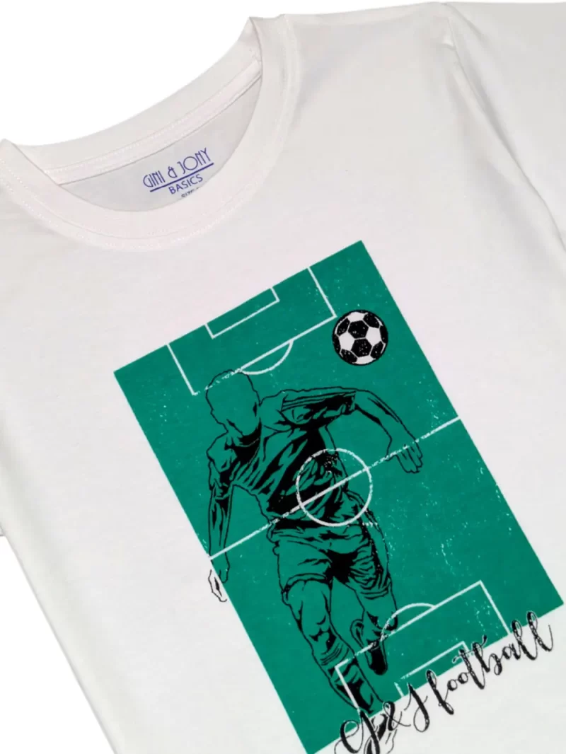 Gini And Jony Boys White Graphic Print Cotton T-Shirt Half Sleeves