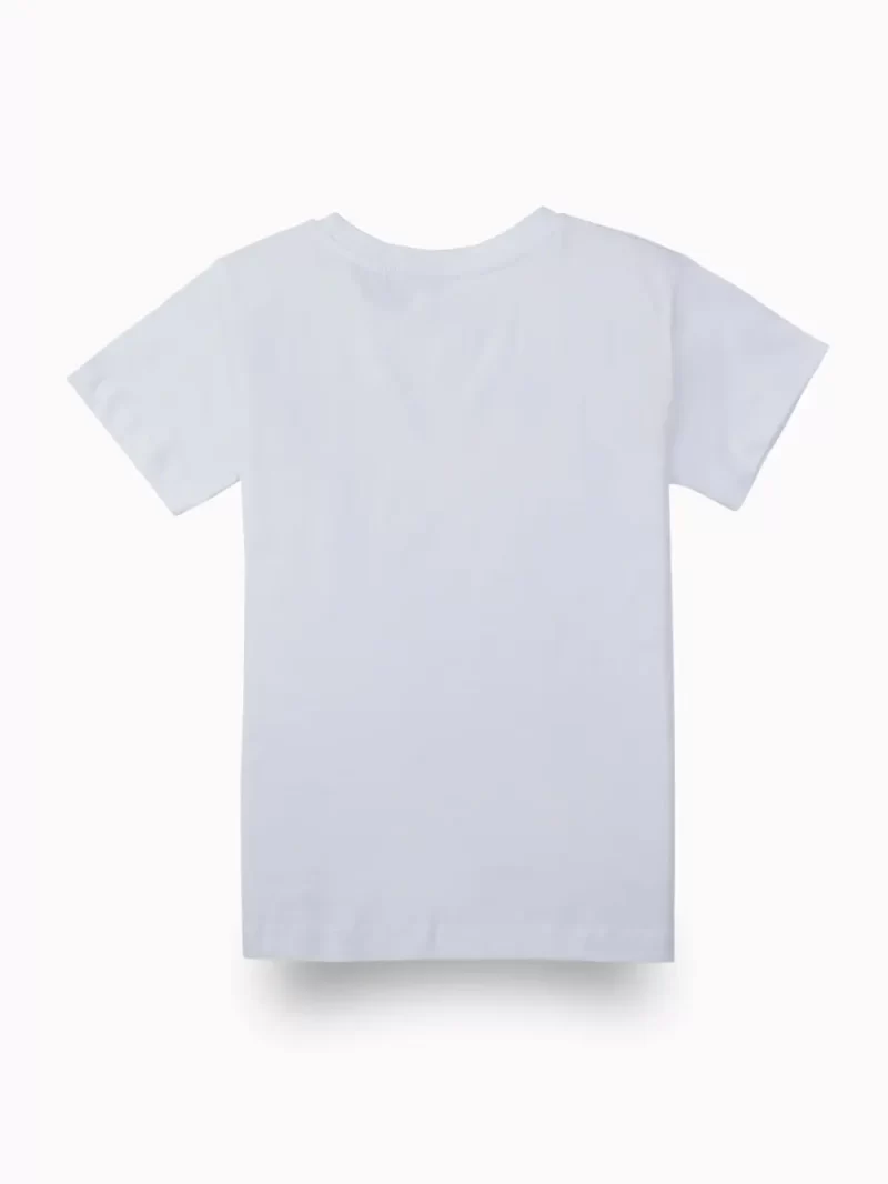 Gini And Jony Boys White Graphic Print Cotton T-Shirt Half Sleeves