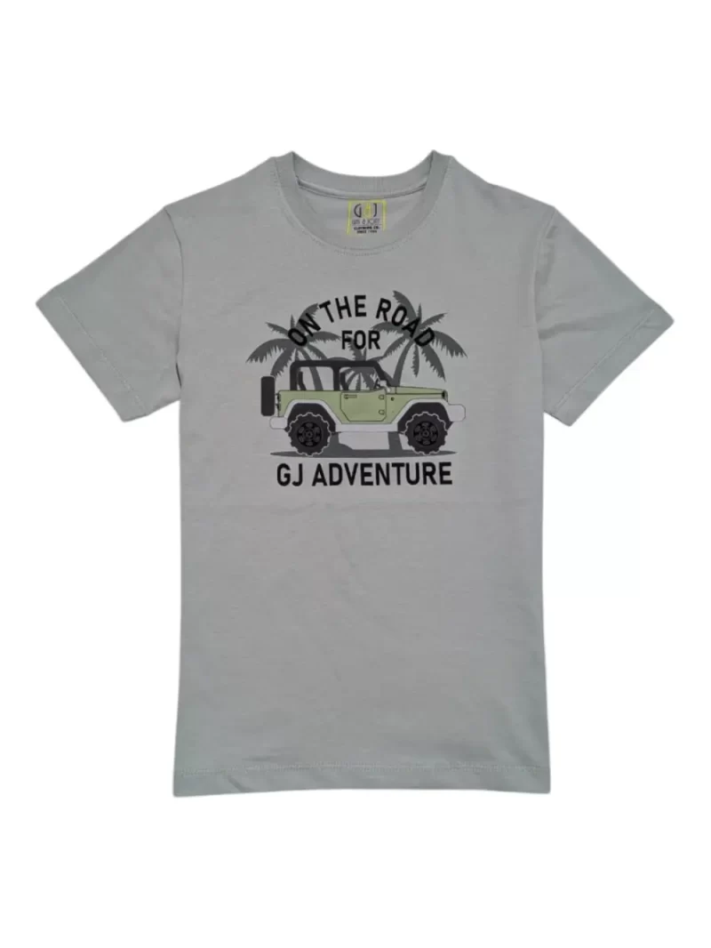 Gini And Jony Boys Grey Graphic Print Cotton T-Shirt Half Sleeves