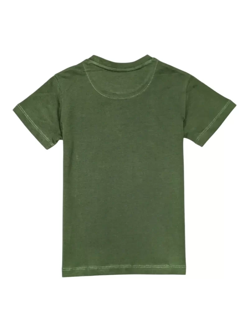 Gini And Jony Boys Olive Graphic Print Cotton T-Shirt Half Sleeves