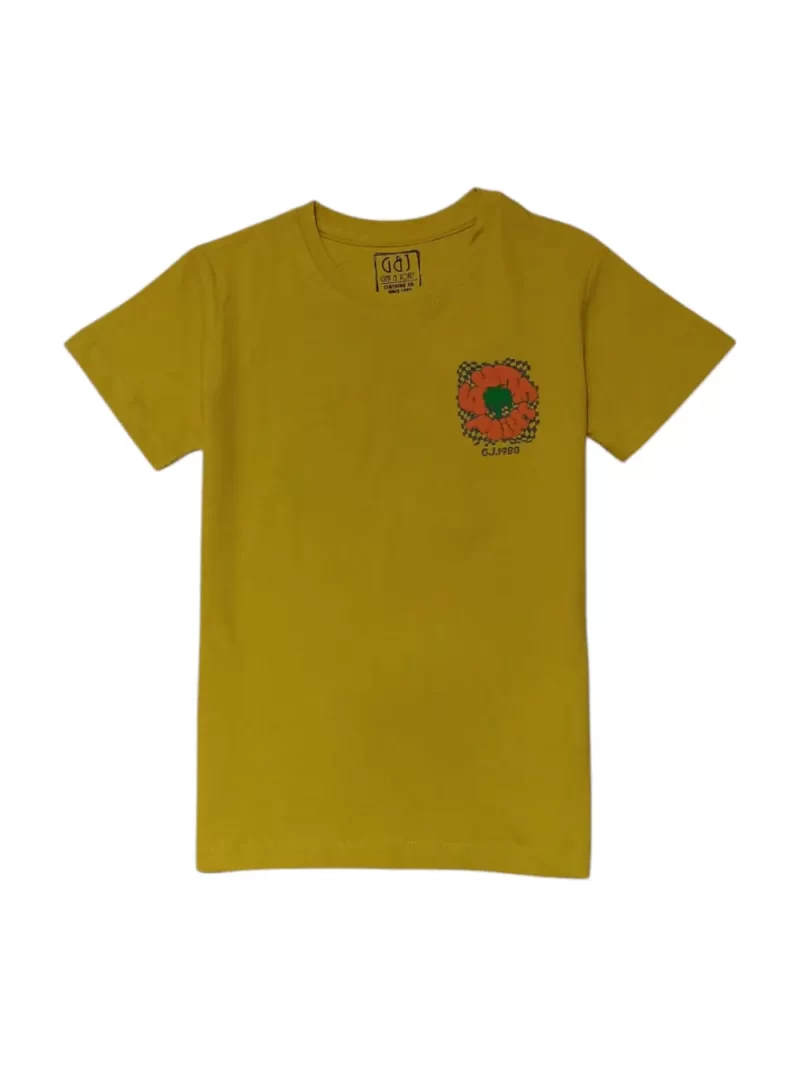 Gini And Jony Boys Yellow Graphic Print Cotton T-Shirt Half Sleeves