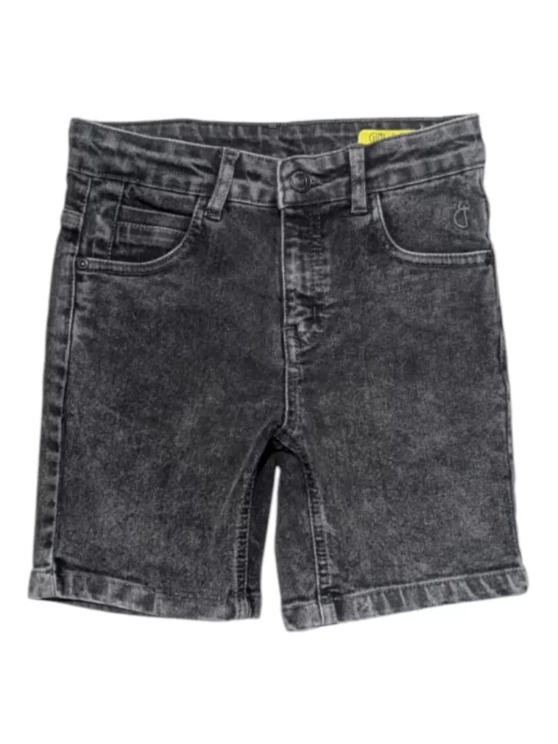 Gini And Jony Boys Black Washed Denim Bermuda Fixed Waist